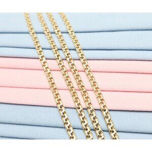 Unique 14K Karat Solid Yellow Gold Designer Bismark Link Chain Necklace 18.25" L